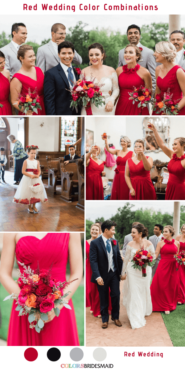 Red and Grey Fall Wedding Color Combinations